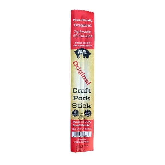 Big Fork Craft Pork Snack Sticks - Original Flavor, Farm-Raised, 20 Count, 1 oz
