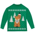 thumbnail image 1 of Big Fox Ugly Christmas Sweater Green Toddler Long Sleeve T-Shirt, 1 of 1