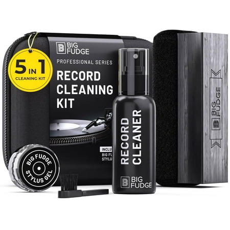Big Fudge Vinyl Record Electronic Cleaning Kit with Record Brush & Stylus Cleaner, 5 Total Count