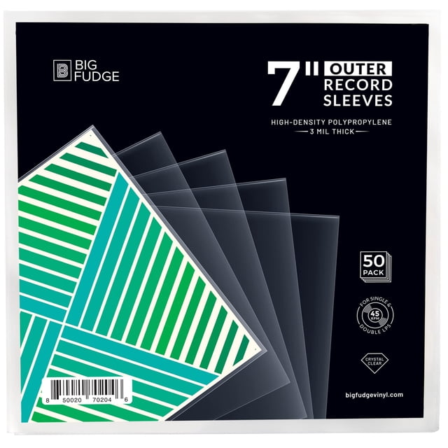 Big Fudge 7-Inch Vinyl Record Outer Sleeves 50 Pack – Clear 3 Mil High ...