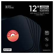 BIG FUDGE Vinyl Record Album Inner Sleeves - 12 inch x 50 pcs - Special Heavyweight & Acid-Free Black Edition - Slim Anti Static Records Sleeve for LP & Singles