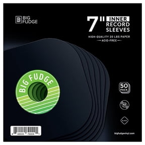 BIG FUDGE Vinyl Record Inner Sleeves Special Edition Black Heavyweight Acid Free Paper Round Corners 50 Pack 7 Inch
