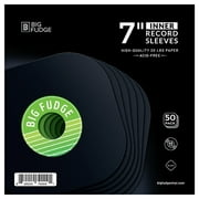 BIG FUDGE Vinyl Record Inner Sleeves Special Edition Black Heavyweight Acid Free Paper Round Corners 50 Pack 7 Inch