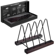 Big Fudge Vinyl Acacia Wood Record Storage - LP Holder with Scratch-Resistant Base - Album Collection Display Stand - Easy-Assemble Organizer Rack for Records - Holds 30-40 LPs