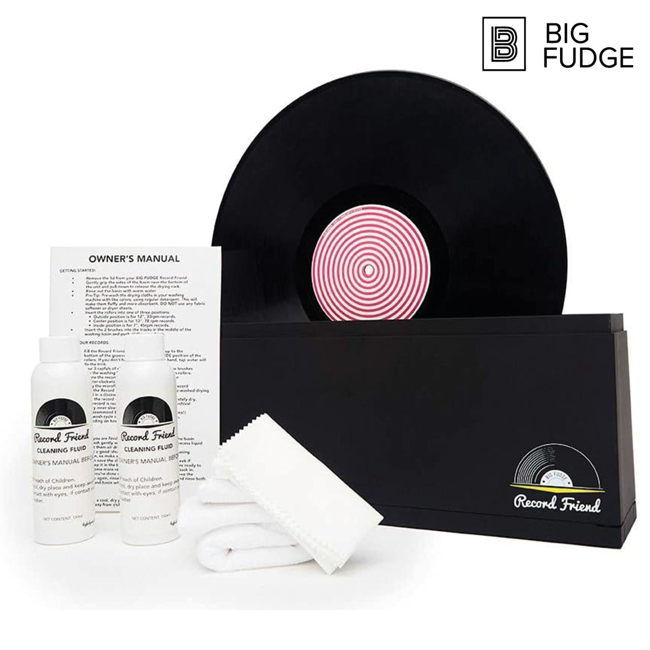 Big Fudge Kit 4 en 1 Limpiador Discos de Vinilo - Cepillo de Terciopelo  para Disco y Otro para la Aguja, Solución Limpiadora XL y Bolsa de  Almacenamiento - Limpieza Vinilos : : Electrónica