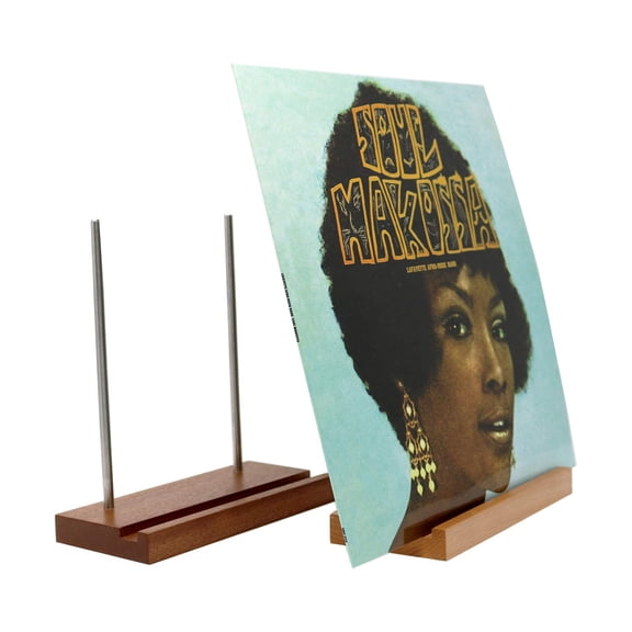 Big Fudge Vinyl Record Display Easel Stand Wooden LP Storage Rack, Sapele