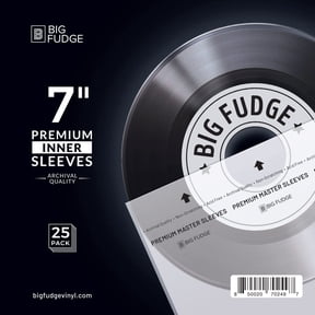 Big Fudge Vinyl Record Premium Inner Sleeves Storage Bright White Heavyweight & Acid-Free Paper, 25 Pack