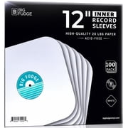 Big Fudge 100-Capacity Vinyl Record Storage Sleeve Set, White, 100 Total Count, 1 Pack