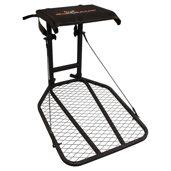 Big Game Captain Hang-On Treestand, Lightweight Steel Construction & -Back 14" x 12" Flex-Tek Seat, 300 lbs Weight Rating, & Foot Platform