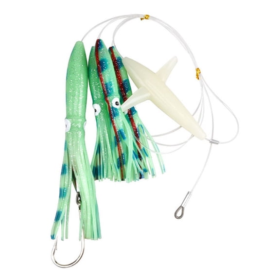 Big Game Fishing Teaser Rigged Feather Trolling Lure Squid Tuna Daisy Saltwater
