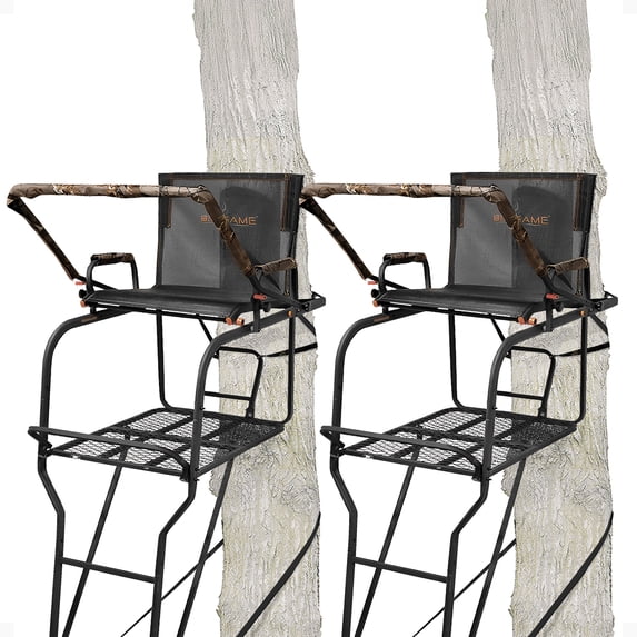Big Game Hunter Ladder Tree Stand 20.5 in Adjustable Support Bar Stainless Steel, 2 Pack