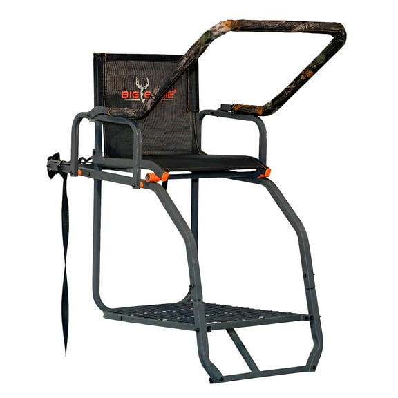 Big Game Striker XL 17.5' Ladder Treestand w/Flip-Back Seat and Rail, Black