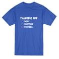 thumbnail image 1 of Big Game Thankful For Sports List Graphic Men Royal Blue T-Shirt, Male XX-Large, 1 of 2