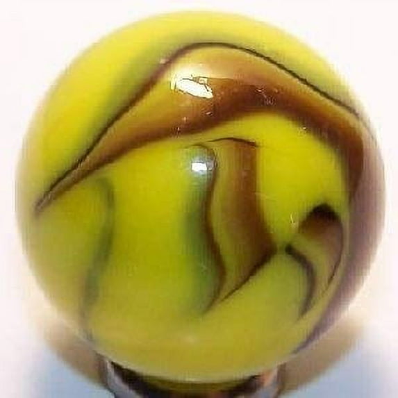 Big Game Toys~1X Gold Finch Mammoth Marble 1 5/8" (42mm) Glass Ball Large Huge Yellow Black Shooter Swirl