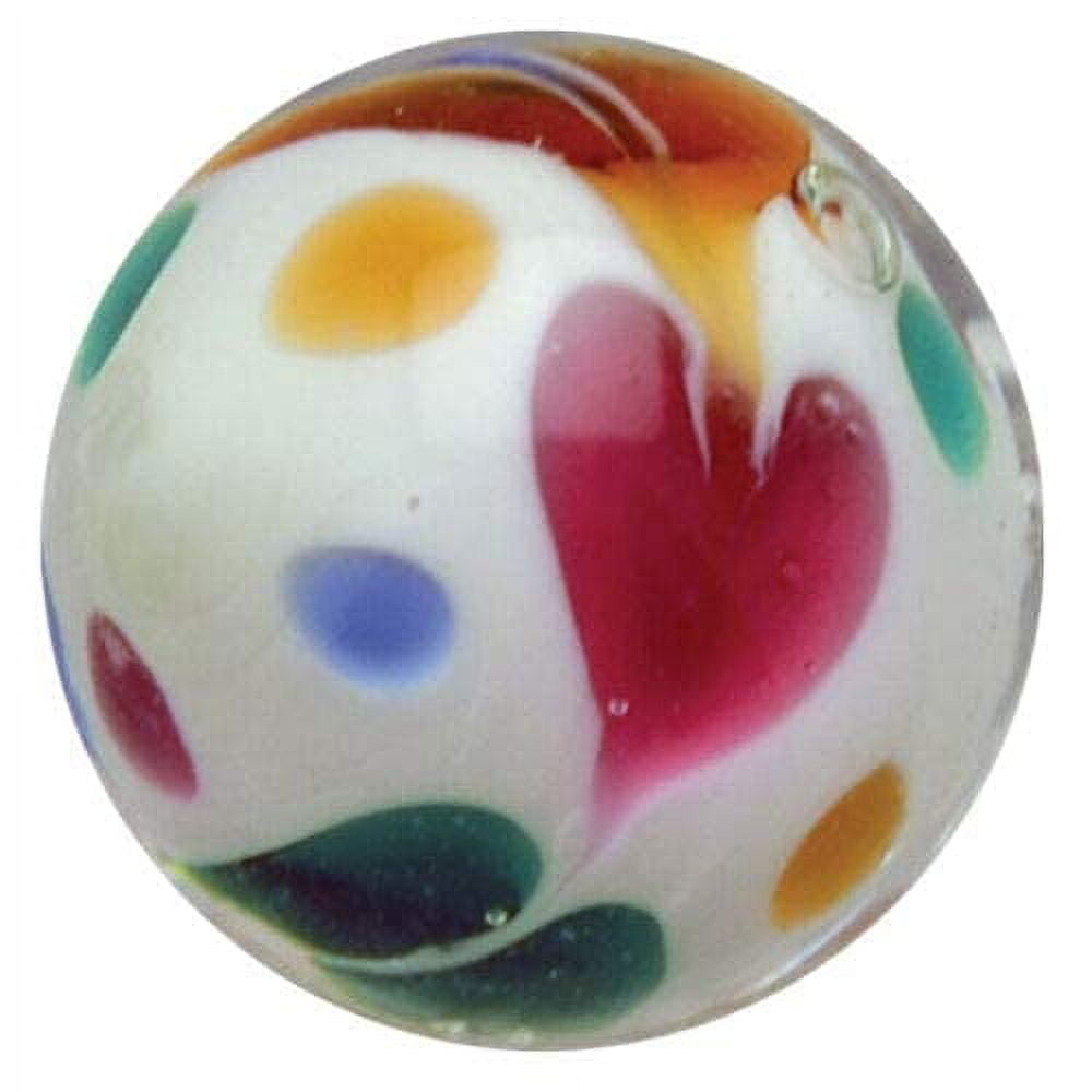 Big Game Toys~22mm (7/8") Sonnet Hand Made Art Glass Marble Pink/Yellow/Blue Heart Swirl Home Decor/Vase Filler/Aquarium