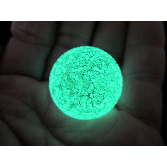 Big Game Toys~25mm (1") Lunar TIC Glow Glow in The Dark Moon Marble Shooter Glass MIB Green Speckled