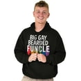 thumbnail image 1 of Big Gay Bearded Funcle Uncle Rainbow Hoodie Hooded Sweatshirt Men Brisco Brands L, 1 of 6