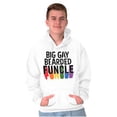 thumbnail image 1 of Big Gay Bearded Funcle Uncle Rainbow Hoodie Hooded Sweatshirt Men Brisco Brands X, 1 of 6