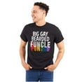 thumbnail image 1 of Big Gay Bearded Funcle Uncle Rainbow Men's Big & Tall Crewneck Graphic Tee Brisco Brands 2X, 1 of 5