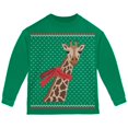 thumbnail image 1 of Big Giraffe Scarf Ugly Christmas Sweater Toddler Long Sleeve T Shirt, 1 of 1