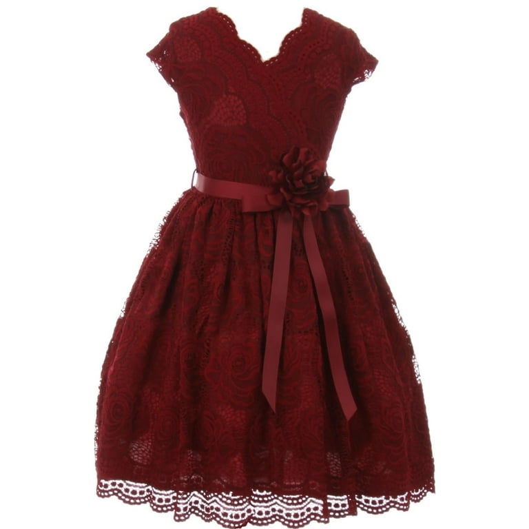 Lovely Lace Flower Girl Dresses With Satin Belt Lovely Lace Flower Girl Dresses With Satin Belt
