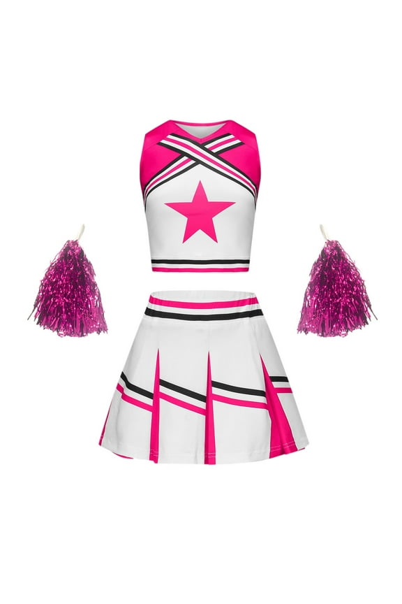 Big Girl Clothing Sets Cheerleading Performance Uniform Valentines Baby Girl Outfit,RD2,140