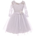 thumbnail image 1 of Big Girl Floral Lace Top Tulle Communion Easter Flower Girl Dress USA White 10 JKS 2098 BNY Corner, 1 of 2