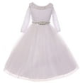 thumbnail image 1 of Big Girl Formal Communion Wedding Bridesmaid Party Girl Dress USA White 20 MBK 372 BNY Corner, 1 of 4