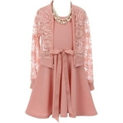 Pink Lace Jacket Dress