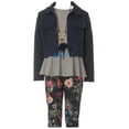 thumbnail image 1 of Big Girl Jacket Necklace Shirt Tank Tunic Floral Pant Legging Girls 4 Pieces Set Navy 10 (21JK41S), 1 of 5