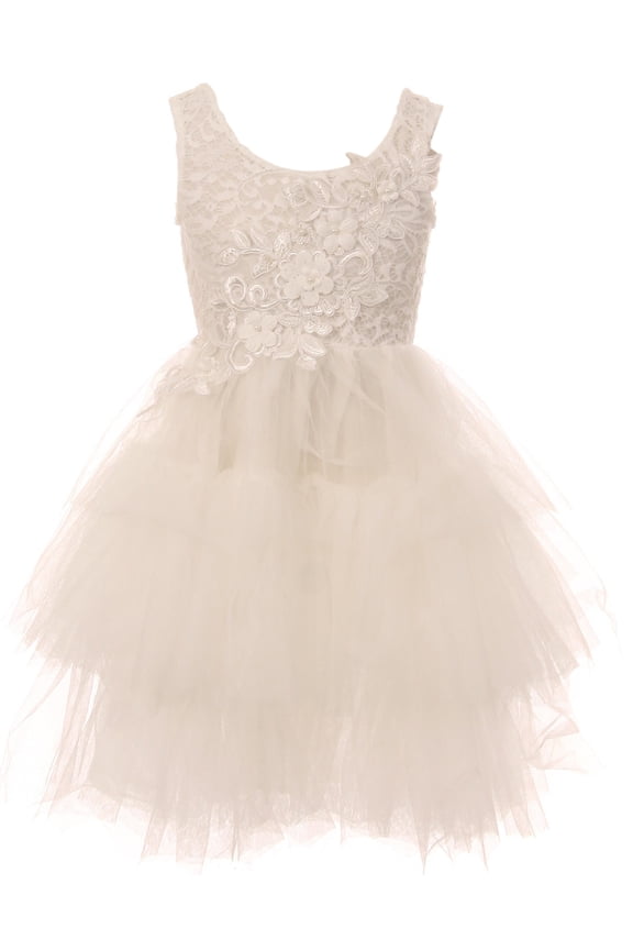 Big Girl Kids Floral Lace Baptism Communion Flower Girls Dress Off White 8 3XL 900447 BNY Corner
