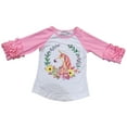 thumbnail image 1 of Big Girl Kids Long Ruffle Sleeve Unicorn Print Tee Shirt Top Pink 8 3XL 317648 BNY Corner, 1 of 1