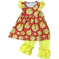 thumbnail image 1 of Big Girl Kids Short Sleeve Baseball Dress Ruffles Pants Set Yellow 8 3XL 317828 BNY Corner, 1 of 1