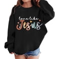 thumbnail image 1 of Big Girl Long Sleeve Sweatshirts Graphic Prints Sweatshirt Crewneck Cute Drop Shoulder Pullover Tops Size 9-10T ,Black, 1 of 5