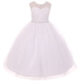 thumbnail image 1 of Big Girl Pearl Rhinestone Illusion Formal First Communion Flower Girl Dress White 10 TR 549 BNY Corner, 1 of 4