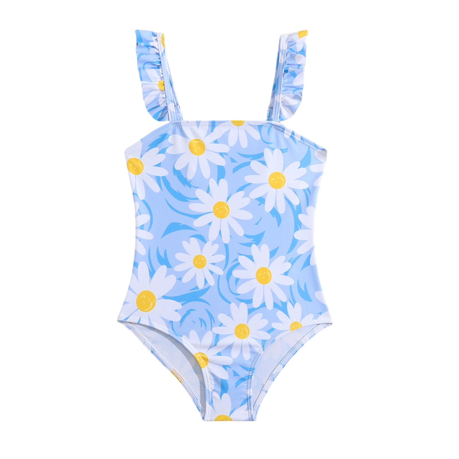 Big Girl Swimwear Sets Suspend Cute Little Flower Graphic Printed Girls ...