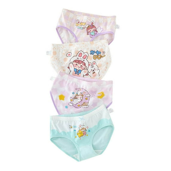 Big Girl Underwear Size 12 Cute Prints Overlocked Seams Potty Training Pants Everyday Use Girls' Underwear Pack of 4 Black XXXXL