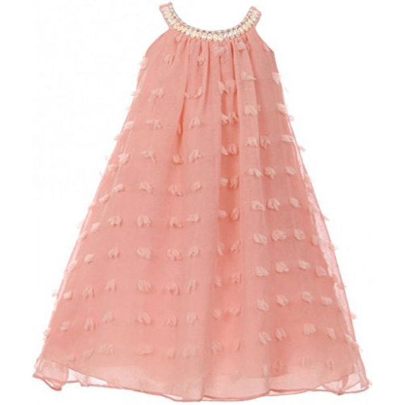 Big Girl Uragiri Flower Girl Dress for Special Occasion and Summer Coral 6 KK6401