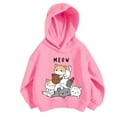 thumbnail image 1 of Big Girl's Hoodie Cute Cat Prints Hooded Sweatshirt Soft Casual Sport Pullover Top, 1 of 3