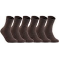 thumbnail image 1 of Big Girl's Women's 6 Pairs Pack Fashion Soft Wool Crew Socks One Size AHR1613(Coffee), 1 of 2