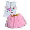 thumbnail image 1 of Big Girls' 2 Pieces Skirt Set Unicorns Floral Tank Top Tutu Tulle Skirt Set White 7 XXL (P201468P), 1 of 2