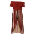 thumbnail image 1 of Big Girls 2 Ways Ruffle Hi Lo Maxi Skirt Romper Belt Jumpsuit Romper USA Burgundy 8 (2J1K42S), 1 of 4