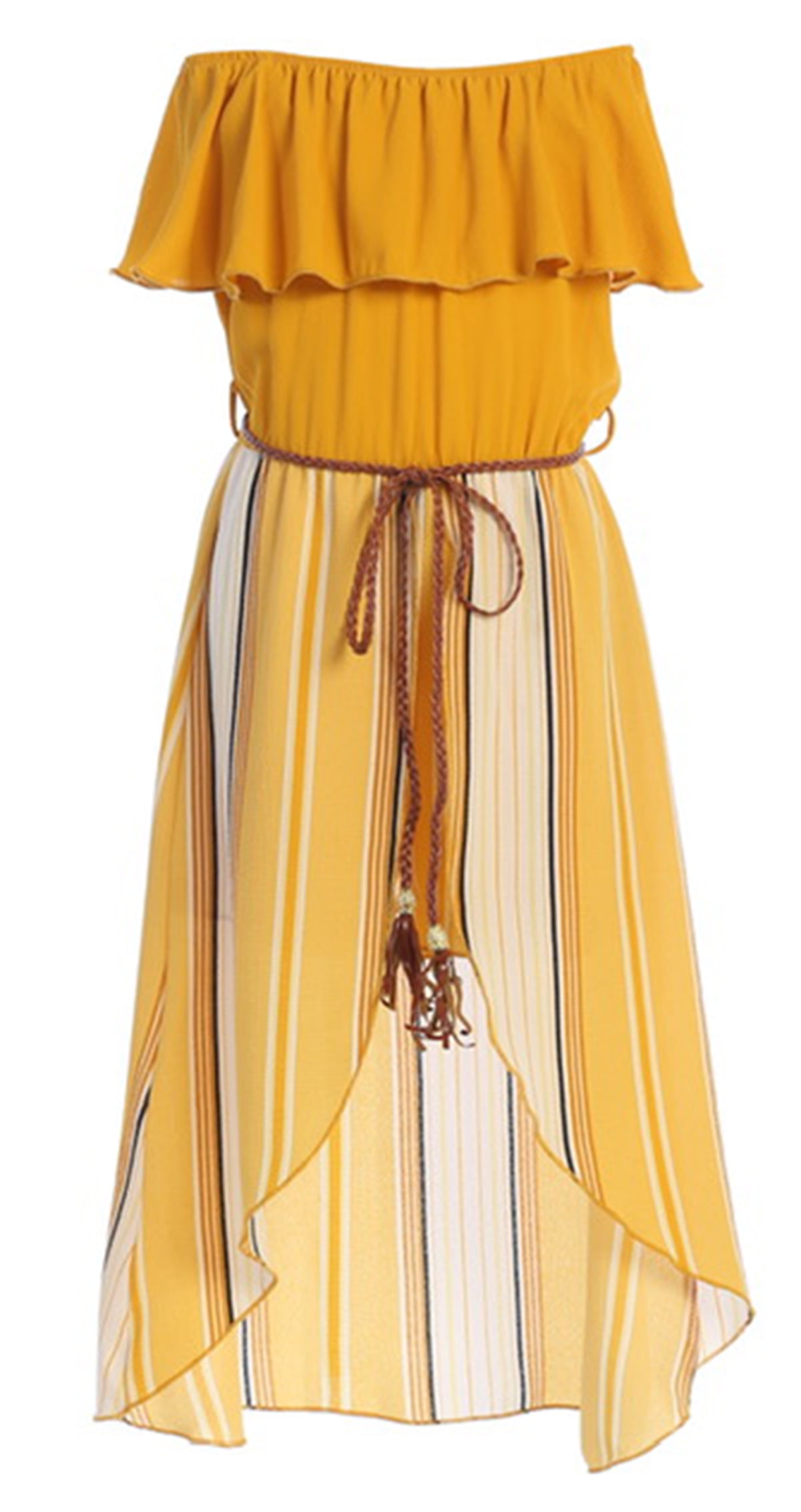 BluNight Collection Girls Ruffle Hi Lo Maxi Skirt Jumpsuit - Ubuy UK
