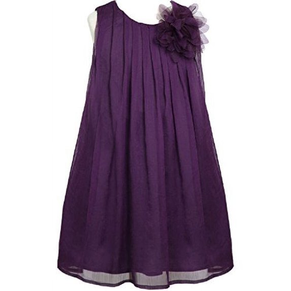Big Girls' Adorable Chiffon Mesh Flower Flowers Girls Dresses Plum Size 10