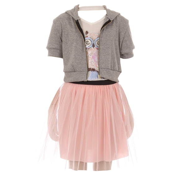 Big Girls Beautiful 3 Pieces Set Jacet Top Skirt Party Holiday Flower Girl Dress Blush 12 (2J1K2S4)