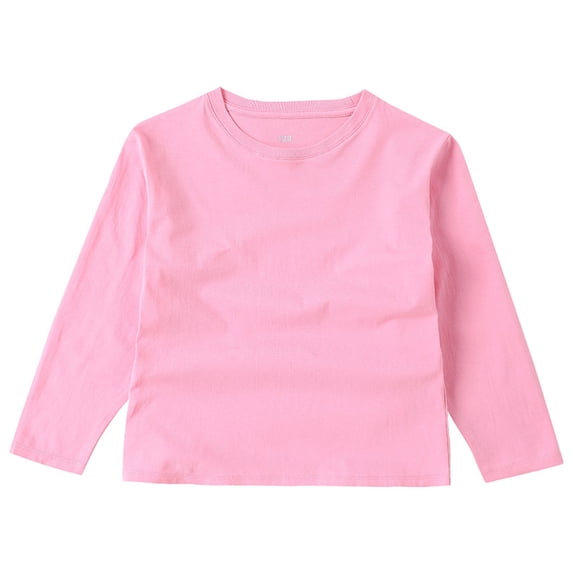 Big Girls & Boys Cotton T Shirts Long Sleeve Crewneck T-Shirts Size 2-15 Teens Toddlers Casual Solid Color Pullover Basic Going Out Loungewear Tops