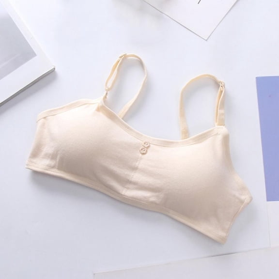 Big Girls Bras Teens Lightly Padded Training Bra Kids Sports Adjustable Comfortable and Breathability Bralette