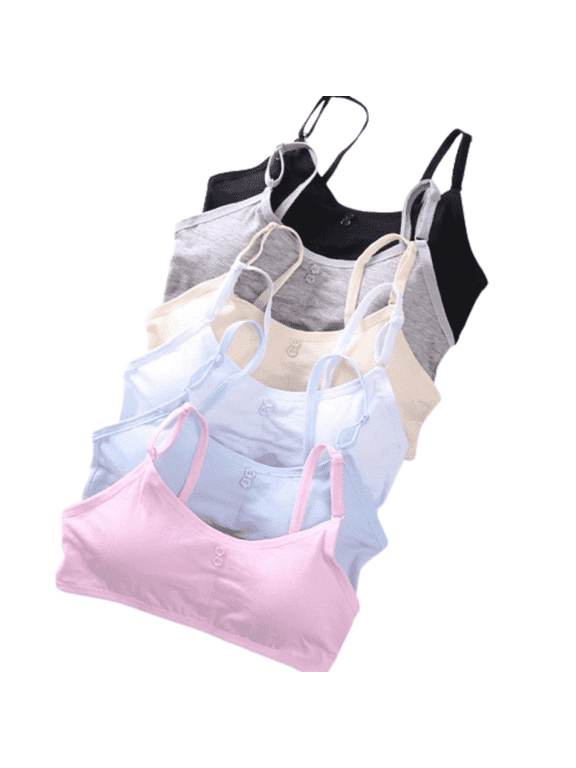 Big Girls Bras for Teen Girl Wireless Molded Padded Juniors Training Bra 6 Pack
