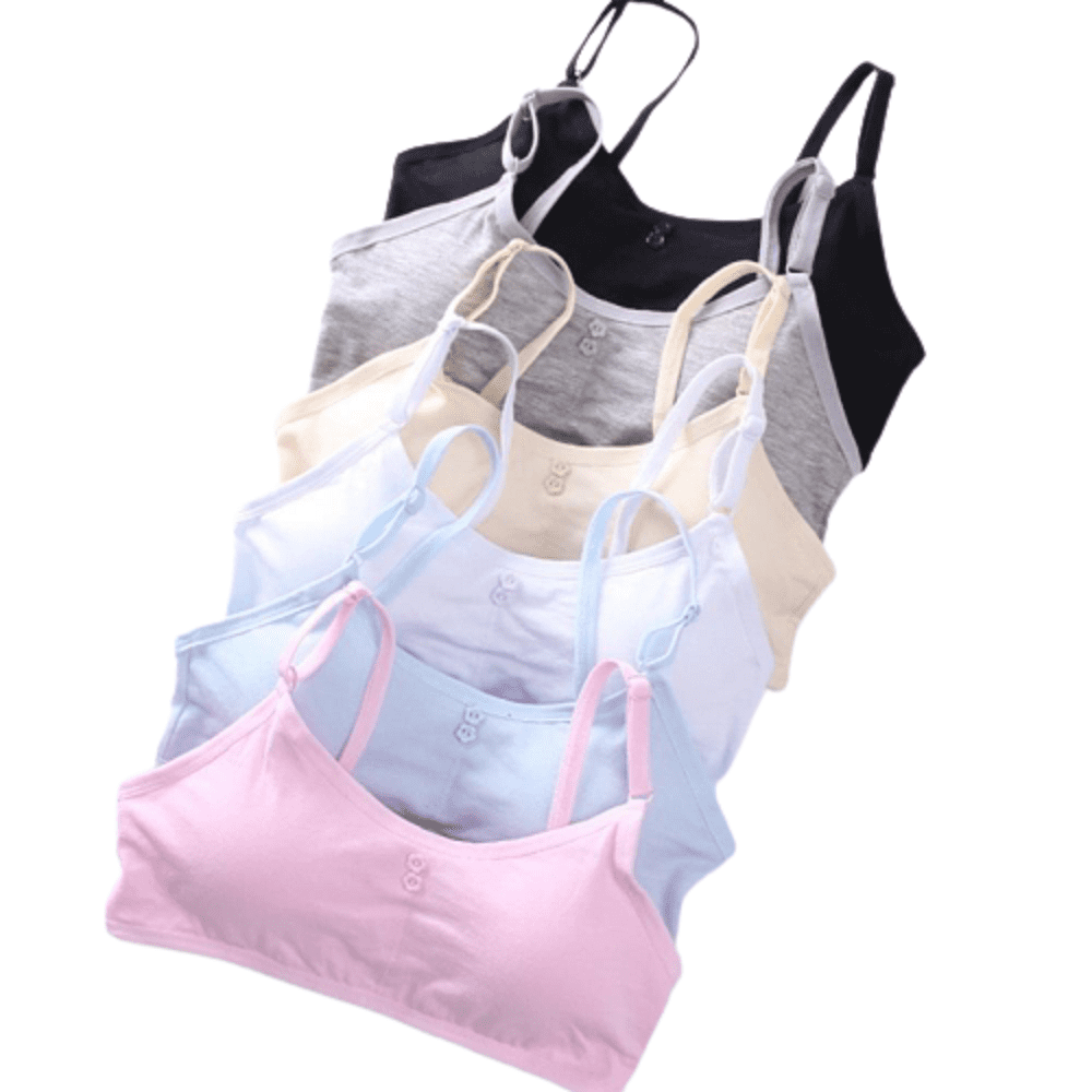 Teenager Bras Soft Padding 6 pack of Cotton Bra A cup, Size 36A (6090)