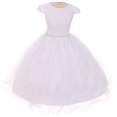 thumbnail image 1 of Big Girls' Cap Sleeve Rhinestones Trim Full Lace First Communion Flowers Girls Dresses White 16 (T5R4K3), 1 of 3